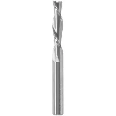 Bosch Industrial 1/4 Inches x 1 Inches Solid Carbide Double-Flute Downcut Spiral Router Bit, 2610049483