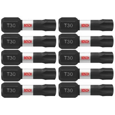 Bosch Modular 10 pieces Impact Tough™ 1 Inches Torx® #30 Insert Bits (Bulk Package), 2610040988