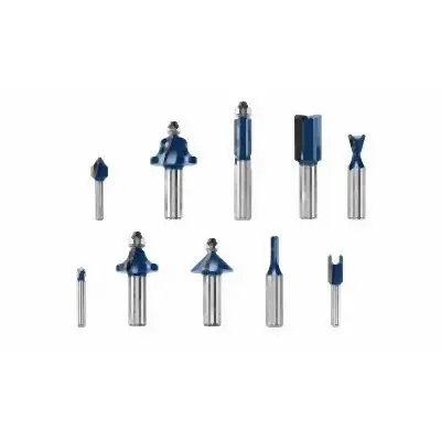 Bosch 10 pieces All-Purpose Router Bit Set, 2610032484