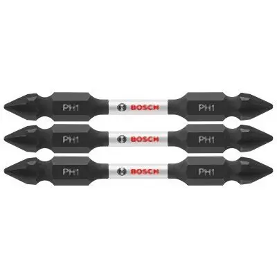 Bosch 3 pieces Impact Tough™ 2.5 Inches Phillips® #1 Double-Ended Bits, 2610039605