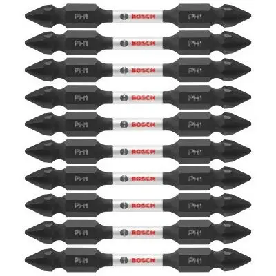 Bosch 10 pieces Impact Tough™ 2.5 Inches Phillips® #1 Double-Ended Bits (Bulk Pack), 2610040992