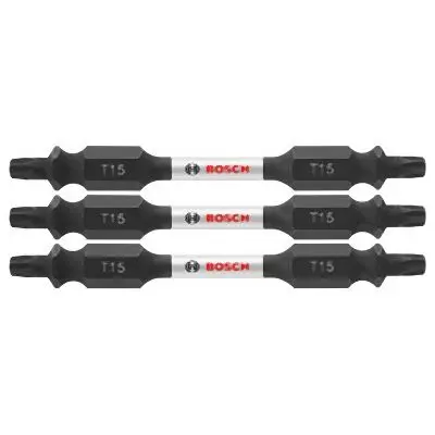 Bosch 3 pieces Impact Tough™ 2.5 Inches Torx® #15 Double-Ended Bits, 2610039615