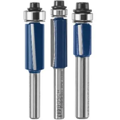Bosch 3 pieces Laminate Trim Router Bit Set, 2610065700