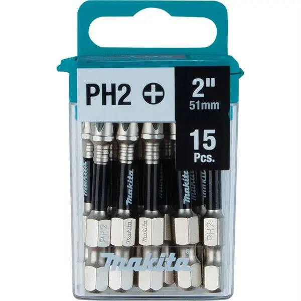 Makita Impact XPS #2 Phillips 2" Power Bit, 15/Pack, E-01046