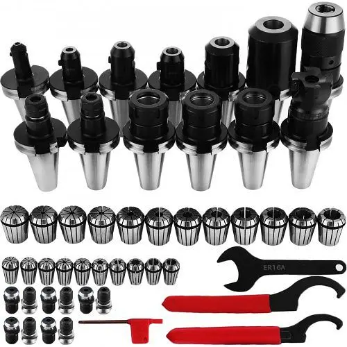 VEVOR Collet Set, CAT40 ER32 ER16, Spring Steel Chuck Collet Kit, 13 Pieces Holder Tooling Package Haas Fadal CNC Milling ...