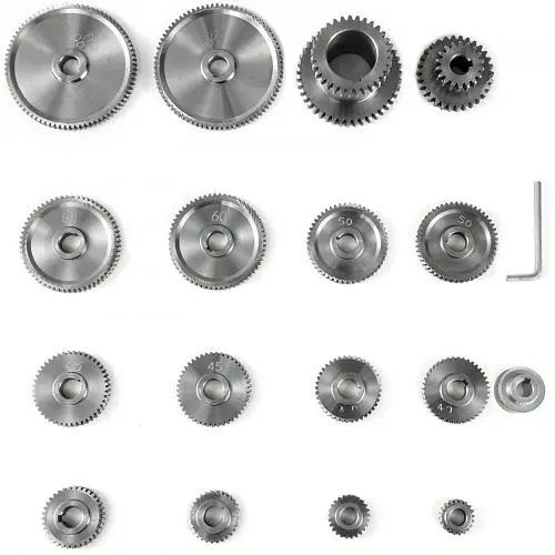 VEVOR Grip 17 Pieces/Set CJ0618 Lathe Mini Lathe Gears Metal Cutting Machine Gears Lathe Gears Kit Metal Exalter Gear Mini...