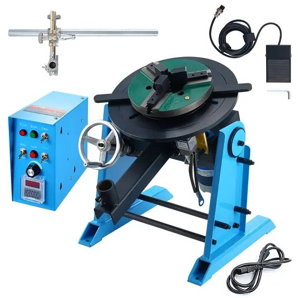 VEVOR Rotary Welding Positioner 30KG, 0-90° Welding Positioning Turntable Table 1-12RPM 80W, HJBWJX30KG80ONXXLV1