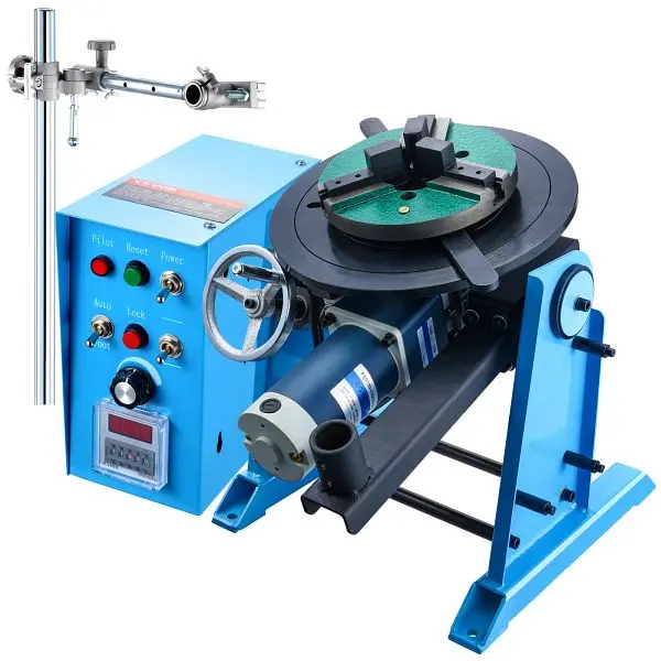 VEVOR Rotary Welding Positioner 50KG, 0-90° Welding Positioning Turntable Table 0.5-6RPM 120W, HJBWJX50KG12BUA9MV1