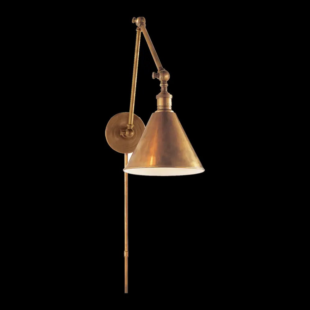 Battery Operated Boston Functional Double Arm Library Light - Antique Warm alloy