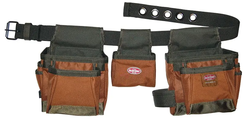 Bucket Boss 50250 Handyman's Rig, 52 Waist, Poly Ripstop Fabric, Brown/Green, 11-Pocket