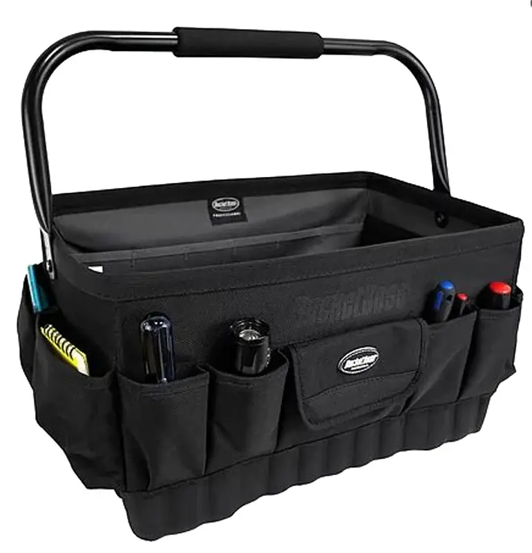 Bucket Boss Specialist Series 74018 Tool Tote, 18 W, 12 D, 10-1/2 H, 21-Pocket, Poly Fabric, Black