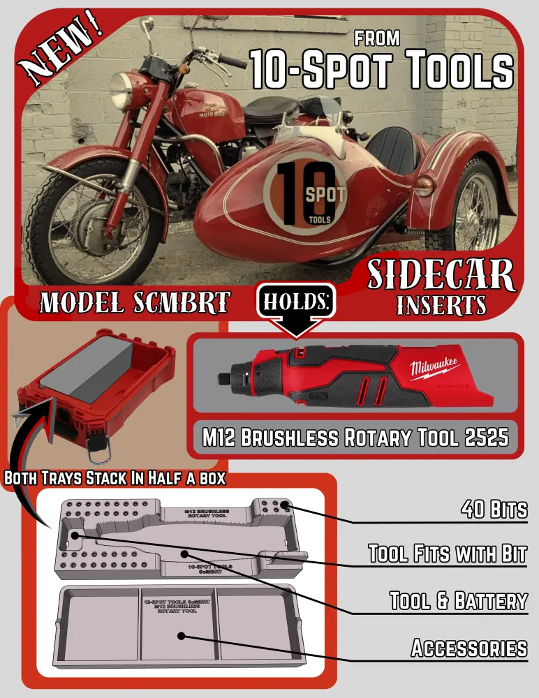 Portable Modular Packout SideCar Insert M12 Brushless Rotary Tool (ScMBRT)