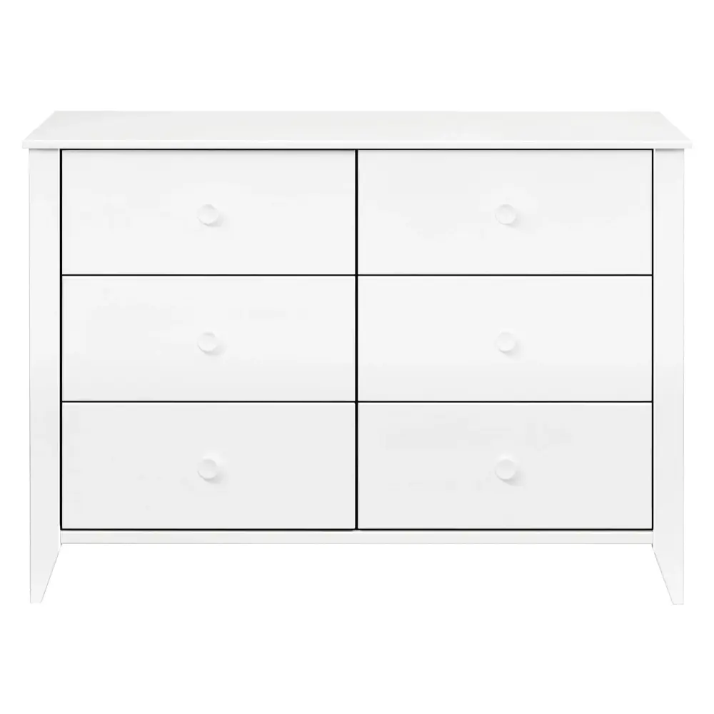 Sprout 6-Drawer Duplicate Dresser - White
