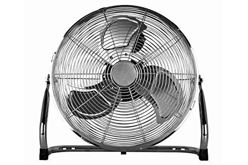 Status 18" High Velocity Shiny metal Floor Fan, White,WX10031