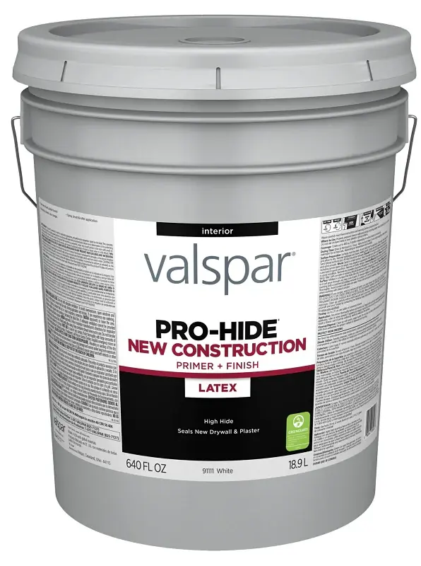Valspar PRO-HIDE 91111 Series 028.0091111.008 Interior New Construction Primer, Chalk, 5 gal, Pail