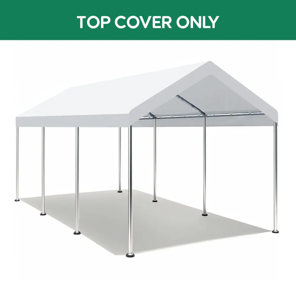 10 X 20 Ft Carport Canopy Cover Replacement Heavy Duty Water-resistant Fabric 36 Bungee Cords UV & Tear Resistant (Cover O...
