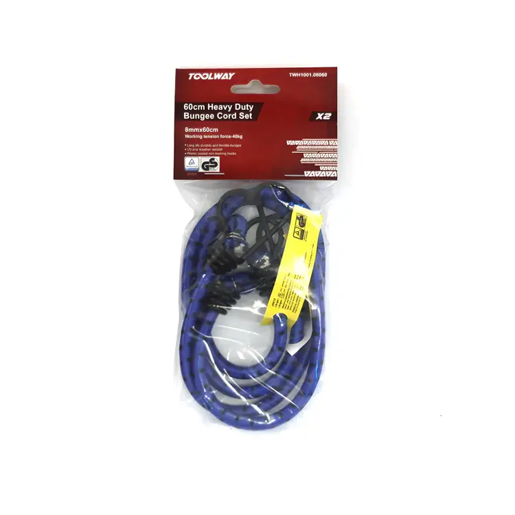 Toolway 8 x 600mm Azure Bungee Straps (Pack 2)