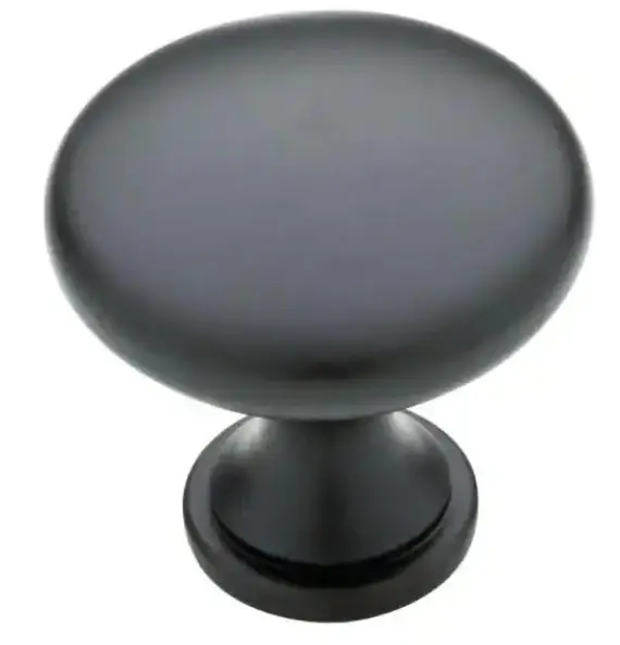 Classic Round 1-1/4 . (32 mm) Matte Black Solid Cabinet Knob (10-Pack) *DAMAGED BAG*