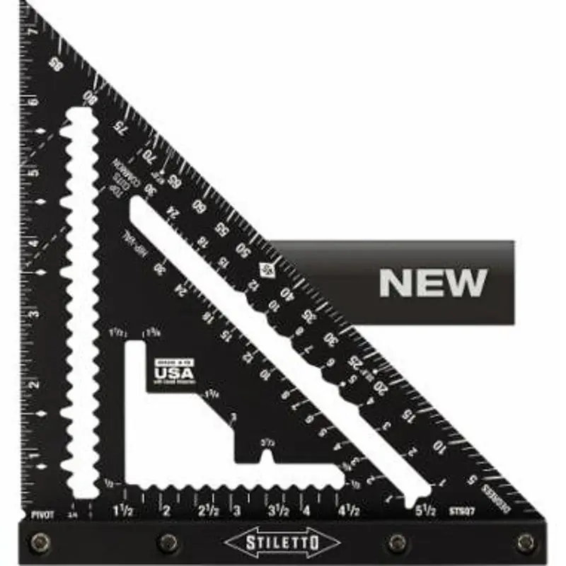 Stiletto STSQ7 Carpenter Square, 1/16 Graduation, Aircraft-grade, 7 L, 1 W