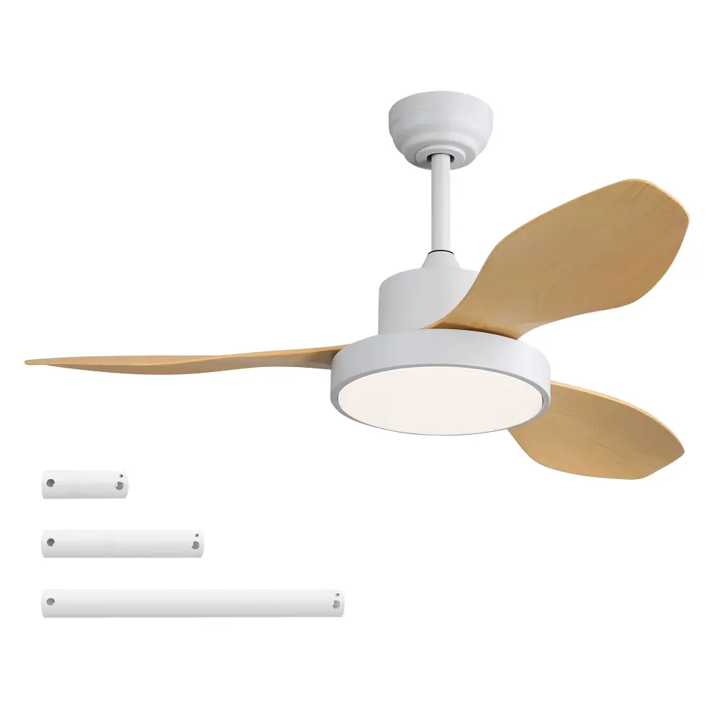 Ceiling Fan 22W LED Buoyant And Remote Control 6 Speeds Reversible DC Motor Living Room - White