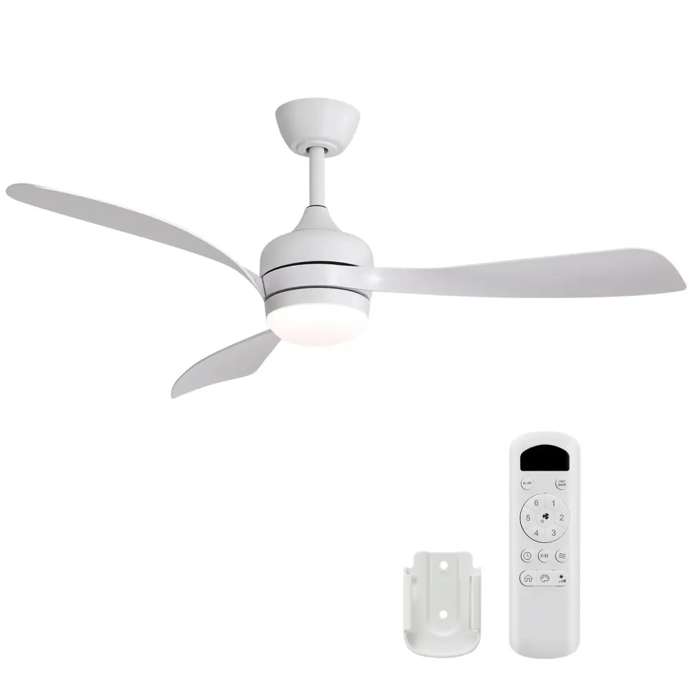 Ceiling Fan 3 Blades, Remote Control, Flip-over DC Motor, Noiseless Operation, 3 Downrods