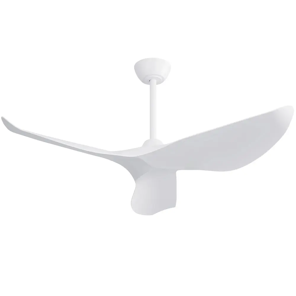 Ceiling Fan Without Light, DC Motor Remote Control Fan Indoor / Outdoor Employ - White