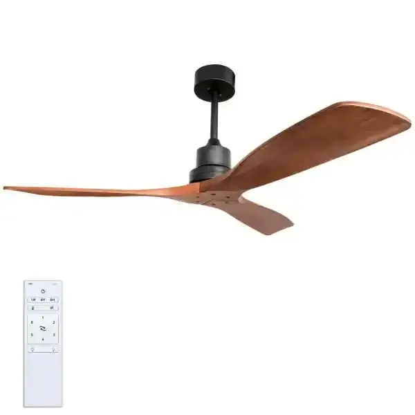 52 . Indoor Non-glossy Black Ceiling Fan Remote and Downrod