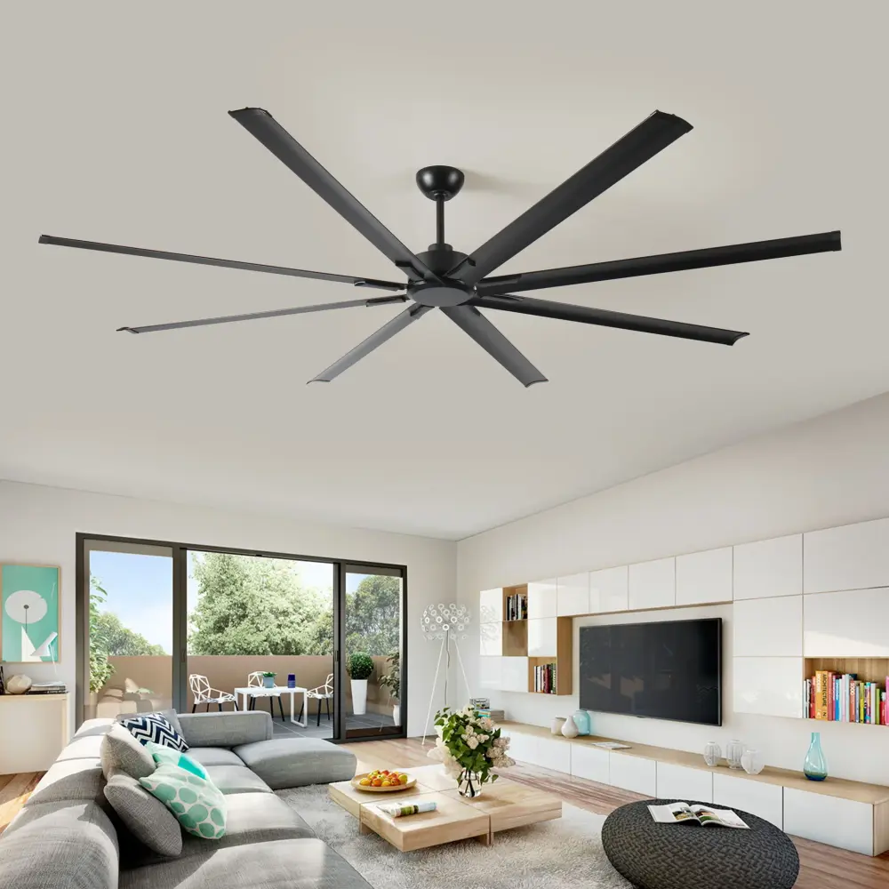 Industrial DC Motor Ceiling Fan, Large Ceiling Fan 8 Reversible Blades, 5 Speed Remote Control, Home Or Commercial Ceiling...