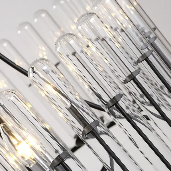 Black Cylinder Hanging Light Kit Established Fluted Crystal 3 Lights Dining Room Chandelier Lamp