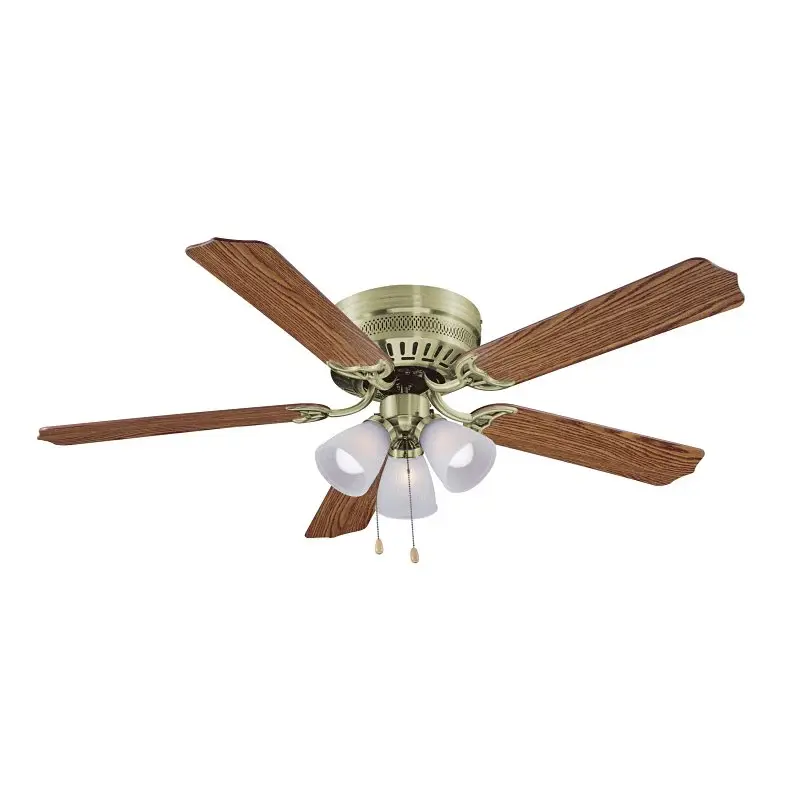 Boston Harbor CF-78049L Ceiling Fan Buoyant Kit, 5-Blade, Antique Brass Housing, 52 Sweep, MDF Blade, 3-Speed | Quiet | Re...