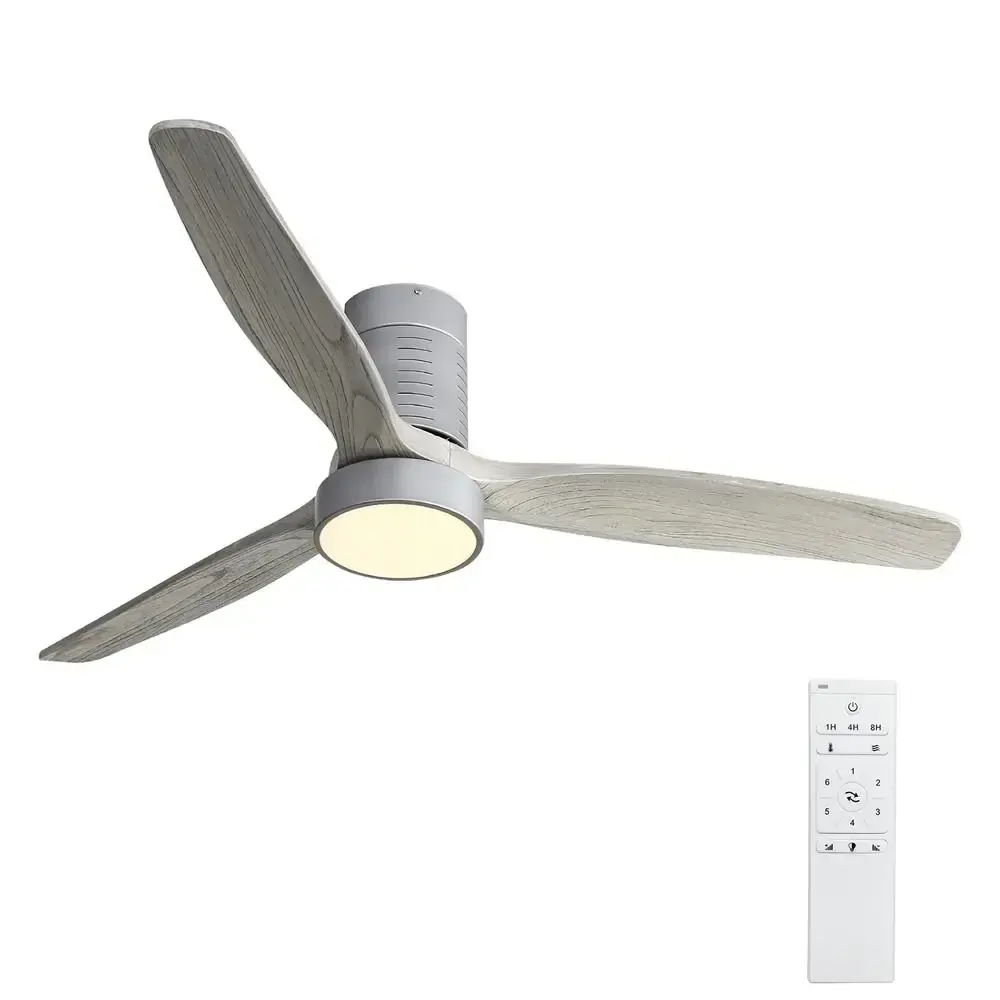 52 . Intergrated LED Indoor Snow Ceiling Fan Light and Remote Include Light Kit