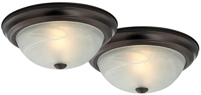 Boston Harbor F51WH02-1006-ORB Flush Attach Ceiling Fixture, 120 V, 60 W, A19 or CFL Lamp, Bronze Fixture