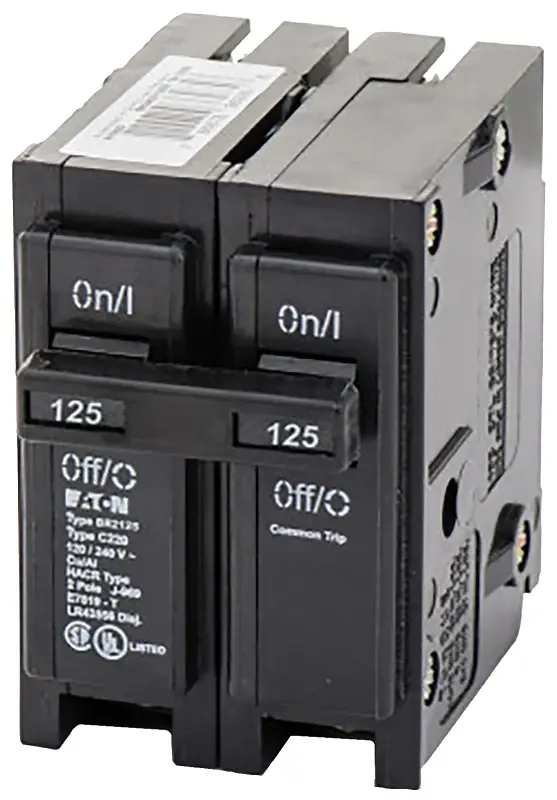 Cutler-Hammer BR2125 Circuit Breaker, Pocket, Type BR, 125 , 2 -Pole, 120/240 V, Plug Mounting