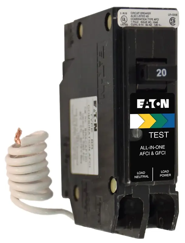 Cutler-Hammer BRN120DF Circuit Breaker, BR, 20 , 1 -Pole, 120 V, Plug Mounting