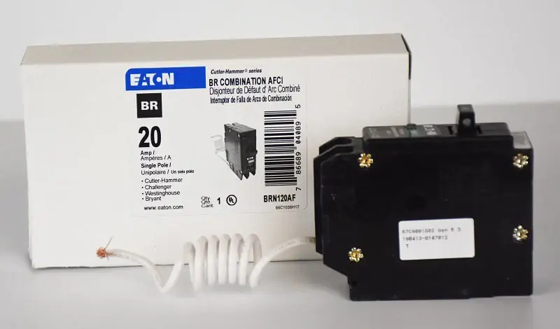 Cutler-Hammer BRP120AF Circuit Breaker, Type BR, 20 , 1 -Pole, 120 VAC, Instantaneous, Maxi Time Trip