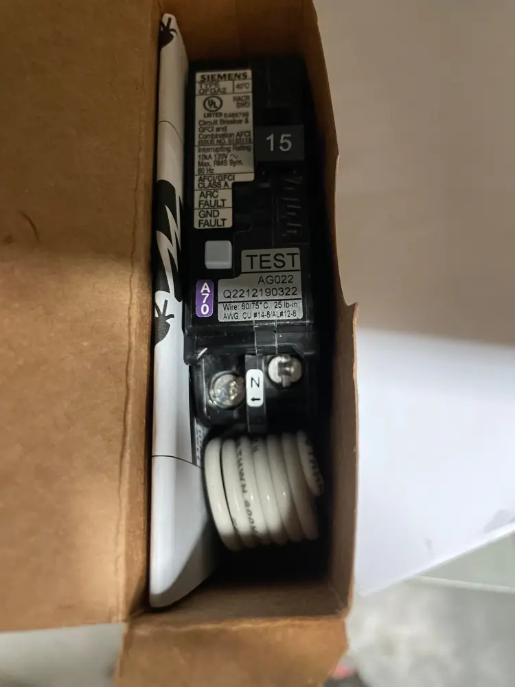 Q115DF Siemens Breaker, 1P 120V 15A AFCI/GFCI