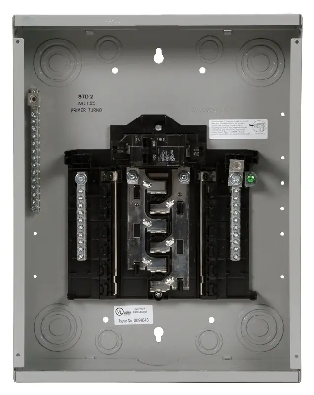 Siemens SN SN1224B1100 Assembled Load Center, 100 , 12 -Space, 24 -Circuit, Key Breaker, Plug-On Neutral, Gray