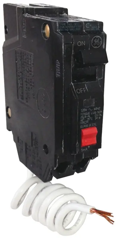 GE THQL1115GFTP Feeder Circuit Breaker, Warm Magnetic, 15 , 1-Pole, 120 V, Non-Interchangeable Trip, Plug