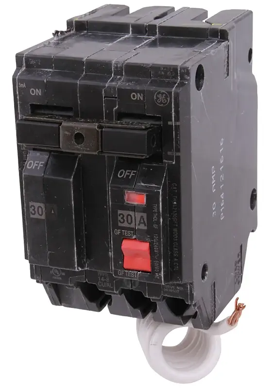 GE THQL2130GFTP Feeder Circuit Breaker, Warm Magnetic, 30 , 2-Pole, 120/240 V, Non-Interchangeable Trip, Plug