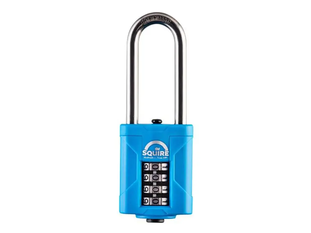 Squire Cp50s25 Heavy-Duty Rustproof Marine Combi Padlock 50mm Extended Shackle 63Mm