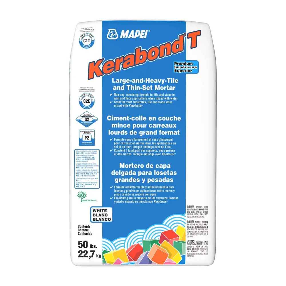 Kerabond T White Sizable Heavy-Duty Tile and Thin-Set Mortar, 50 lbs
