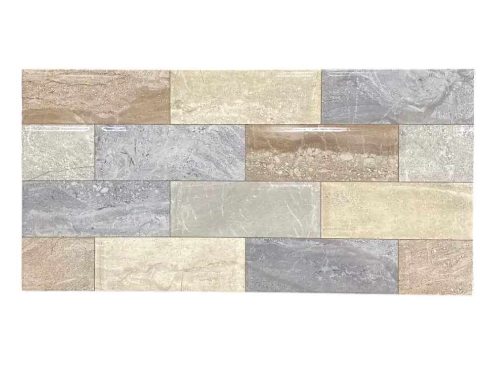 Marble Brick Mix 25x50 (9.84"x19.6") Clay Wall Tile 16PPB 1.35sqft/p
