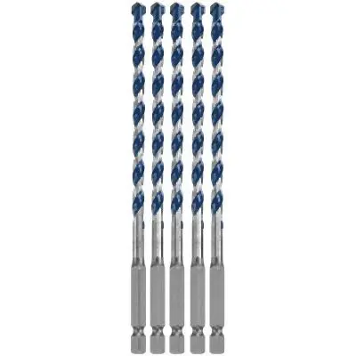 Bosch 5 pieces 1/4 Inches x 6 Inches BlueGranite Turbo™ Carbide Dead Blow Hammer Power Drill Bits, 2610045821