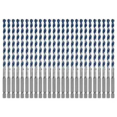Bosch 25 pieces 1/4 Inches x 6 Inches BlueGranite Turbo™ Carbide Hammer Drill Driver Bits, 2610045823