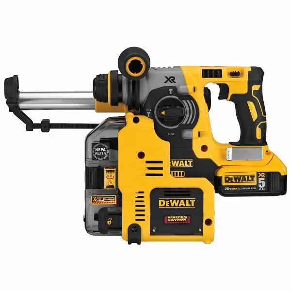 DeWalt Precision-Engineered 20V Max Brushless SDS 3 Mode 1" Rotary Tack Hammer Dust Gatherion, DCH273P2DHO