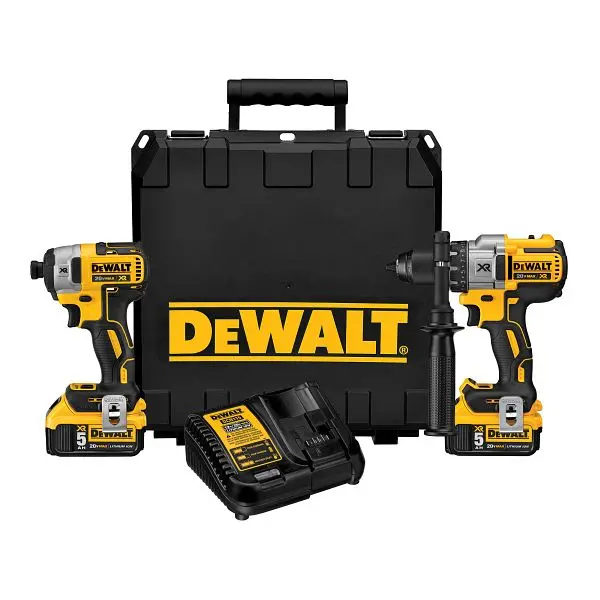 DeWalt Weather-Resistant 20V Max Cordless Brushless XR Hammerdrill and Impact Driver Combo Kit (5.0Ah), DCK299P2