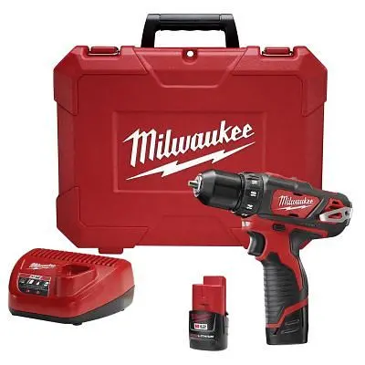Milwaukee M12 3/8" Cordless Drill Driver (2) Battery Kit, 2407-22