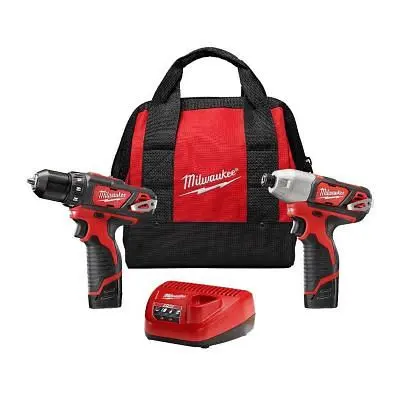 Milwaukee M12 Cordless Drill/Driver Hex Impact 2 Pieces (1) Battery Kit, 2494-22