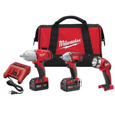 Milwaukee M18 Impact Ratcheting Wrench Flashlight 3 Pieces Kit, 2696-23