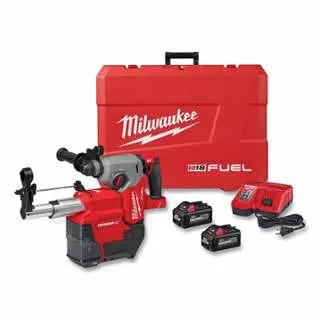 Milwaukee Non-Slip M18 FUEL SDS Plus Cordless Rotary Hammer, 1" 1330 RPM, Kit, Incorporates Batteries/Charger/Dust Ex...
